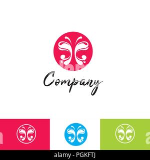 butterfly logo pattern Stock Vector