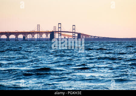 Chesapeake Bay Bridges over Maryland's Chesapeake Bay. Stock Photo
