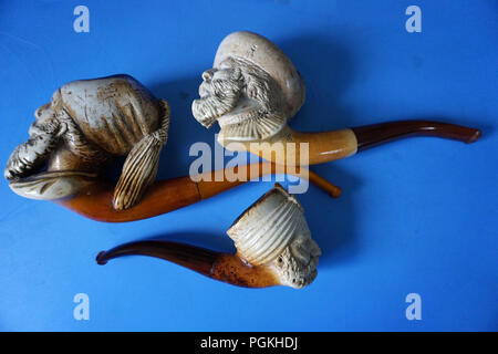 Antique Figural Meerschaum Smokers Pipe Stock Photo