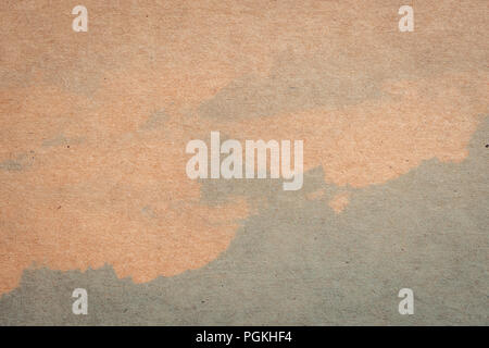 brown paper and blue water colour texture and background with space. Stock Photo