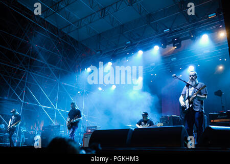 Turin, Italy. 25th Aug, 2018. Scottish band Mogwai performs live in Turin. Credit: Daniele Baldi/Pacific Press/Alamy Live News Stock Photo