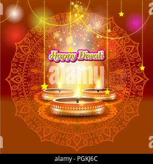 Modern elegant diwali design with candle with golden ornate. Trendy Diwali  background design. Vector Illustration Stock Vector Image & Art - Alamy