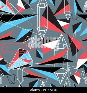 Seamless beautiful geometric pattern of different shapes Stock Vector