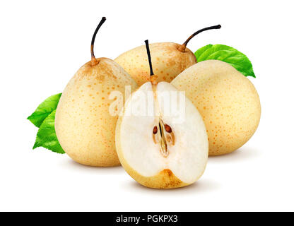 Chinese pears isolated on white background Stock Photo