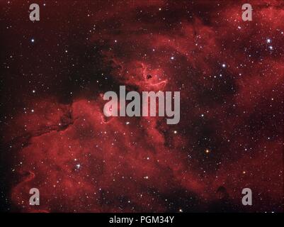 Zoom on star forming region in Soul Nebula (also known as IC 1848) in the constellation Cassiopeia Stock Photo