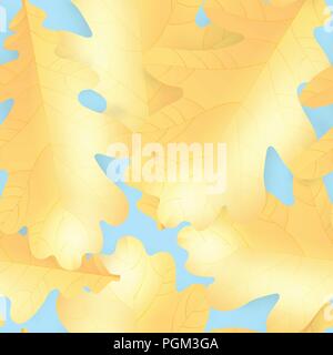 seamless pattern autumn oak leaves in pastel color Stock Vector