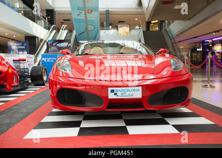 Ferrari car on display at Barceloneta Stock Photo