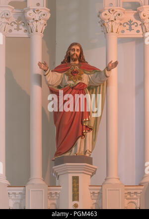 Saint Peter's Catholic Church on the Cabot Trail in Cheticamp, Nova Scotia Stock Photo