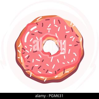 Vector donut icon. Sugar donut illustration. Stock Vector