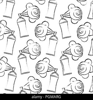 spray paint bottle and eye pattern vector illustration design Stock Vector