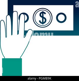 Hand holding dollar bill neon sign Stock Vector Image & Art - Alamy