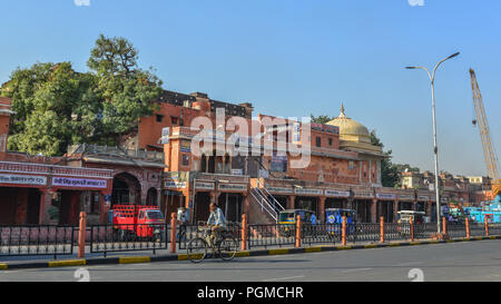 Jaipur, India - Nov 1, 2017. Street of Jaipur, India. Jaipur is the capital and the largest city of Rajasthan State, India. Stock Photo