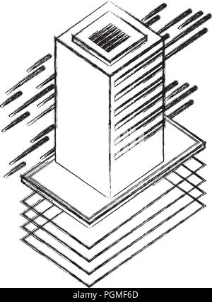database server isometric storage information technology Stock Vector