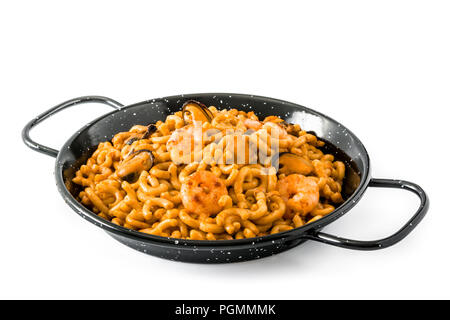 a spanish fideua, a typical noodles casserole with seafood Stock Photo -  Alamy