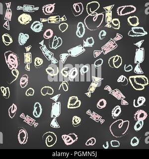 Colorful artistic drawing of chalk with lunch background. Vector Illustration Stock Vector