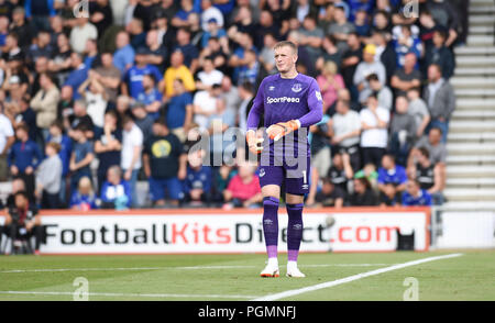 Jordan Pickford of Everton during the Premier League match between AFC Bournemouth and Everton at the Vitality Stadium , Bournemouth , 25 Aug 2018 Editorial use only. No merchandising. For Football images FA and Premier League restrictions apply inc. no internet/mobile usage without FAPL license - for details contact Football Dataco