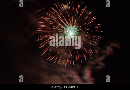 colorful fireworks, fireworks effect on dark sky background Stock Photo