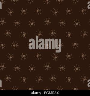 seamless dark pattern with spiders vector illustration halloween background Stock Vector