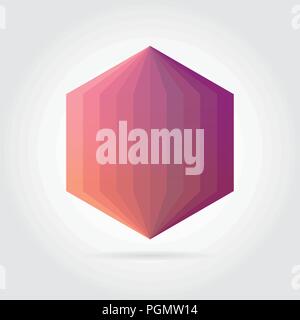 Smooth color gradient hexagon icon logo. Vector illustration for your design project. Stock Vector