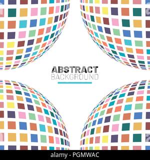 Abstract background with globes mosaic 3d vector illustration Stock Vector