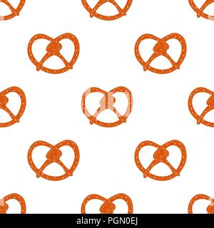 Seamless background Bavarian pretzel Stock Vector