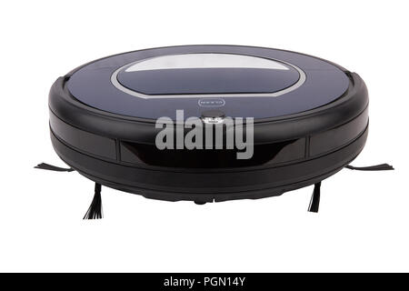 Robotic vacuum cleaner isolated on white background Stock Photo