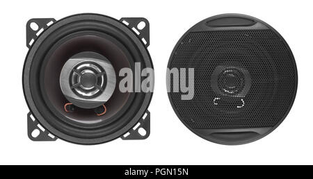 Coaxial car speakers isolated on white background Stock Photo