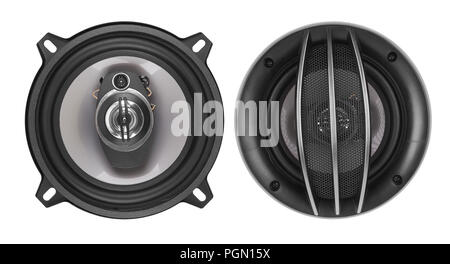 Coaxial car speakers isolated on white background Stock Photo
