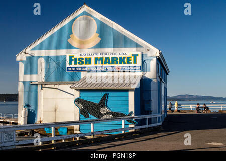 Satellite Fish Co, Ltd. Fish Market - Sidney, Vancouver Island, British Columbia, Canada Stock Photo