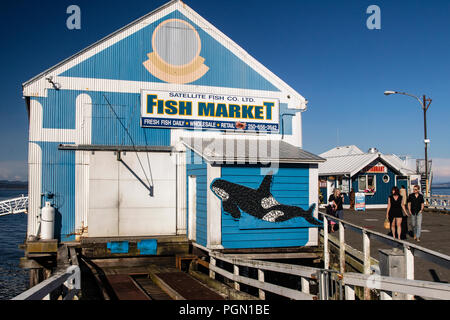 Satellite Fish Co, Ltd. Fish Market - Sidney, Vancouver Island, British Columbia, Canada Stock Photo