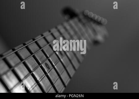 Electric Guitar neck and fret board Stock Photo