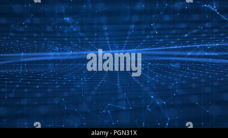 Growing Global Network And Data Connections Concept.Scientific Technology Data Network Surrounding Global Connectivity. Stock Photo