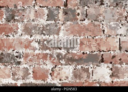 Brick wall background halftone vector Stock Vector