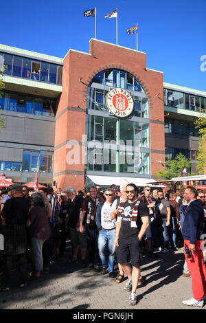 Football fans after the match, FC St. Pauli, St.Pauli, Hamburg, Germany, Europe Stock Photo