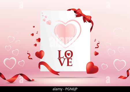 Abstract Love Card Vector Template Design Stock Vector