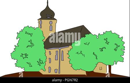 Church in southern Germany as vector graphics Stock Vector