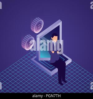 data network businessman concept Stock Vector