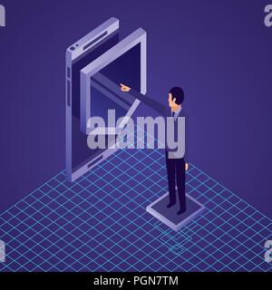 data network businessman concept Stock Vector