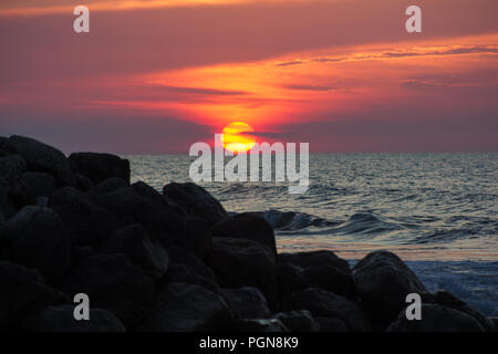 sunset beach Stock Photo
