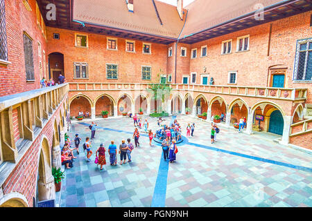 KRAKOW, POLAND - JUNE 11, 2018: Jagiellonian University is the most significant education institution in Poland and the most desired among future stud Stock Photo