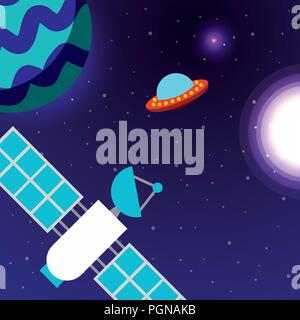 space solar system concept Stock Vector