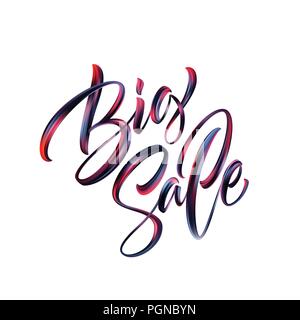 Big Sale lettering paint brush texture. Vector illustration Stock Vector