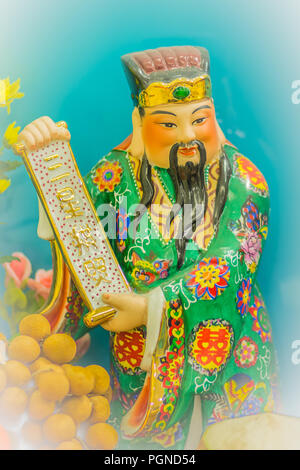 Close Up Sculpture Of Cai Shen, Chinese God Of Wealth, God Of Fortune ...