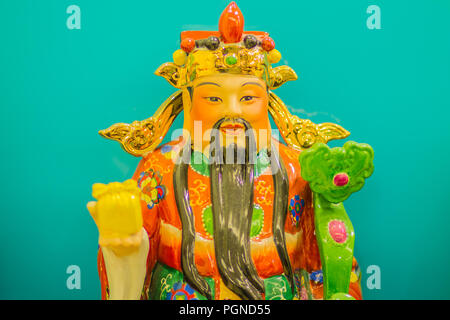 Close up sculpture of Cai Shen, Chinese God of wealth, God of fortune ...