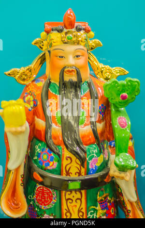 Close up sculpture of Cai Shen, Chinese God of wealth, God of fortune ...