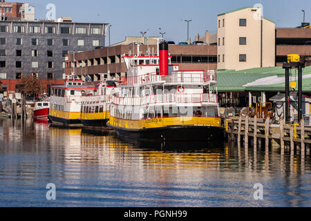 Boats in Portland Maine Harbor Stock Photo - Alamy