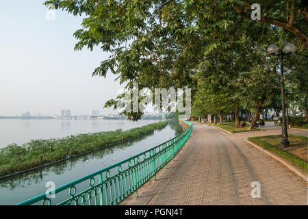 Hanoi,Vietname - November 1,2017 : Scenic view of the West Lake in Hanoi city, Vietnam. Stock Photo