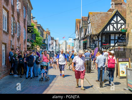 Canterbury high street and the old weavers house Stock Photo