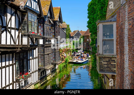 Boaters on the great stour river Canterbury Kent Stock Photo