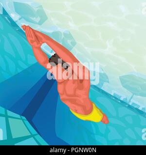 Swimming, pool, sport, water, swimmer concept. Hand drawn isolated vector  Stock Vector Image & Art - Alamy